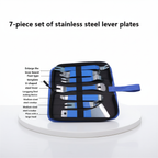 Car Audio Removal Tool , Car Repair Pry Plate tools, 7pcs Auto Trim Removal Tool Kit Skid Plate Stainless Steel Plastic Door Plate Removal for Car Door Clip Panel & Audio Dashboard Dismantle